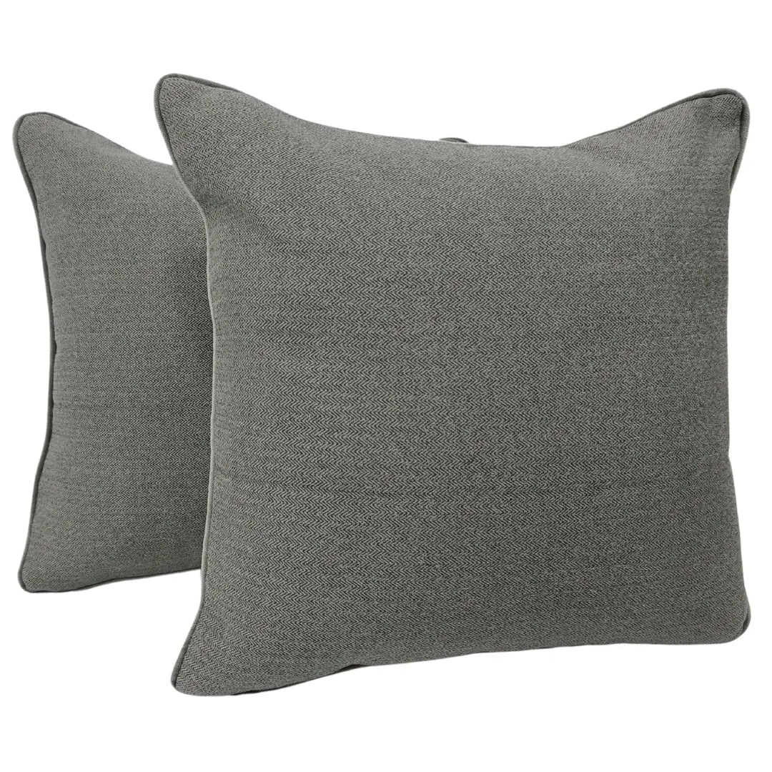 Classic Grey Herringbone Pillow Covers (18x18, Set of 2) | ZIPCushions