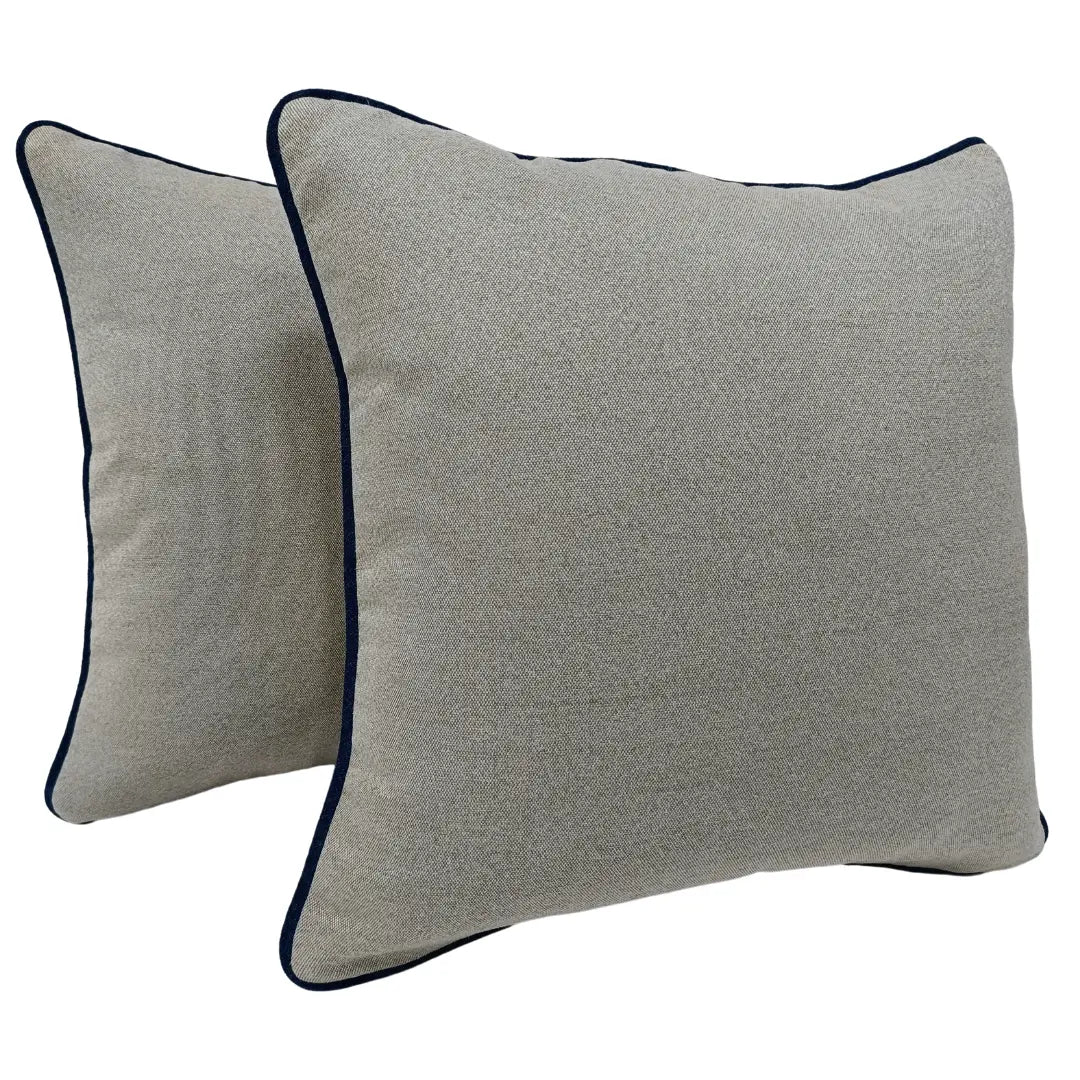 Classic Piped Cotton Throw Pillow Covers (20"x20", Set of 2) | ZIPCushions