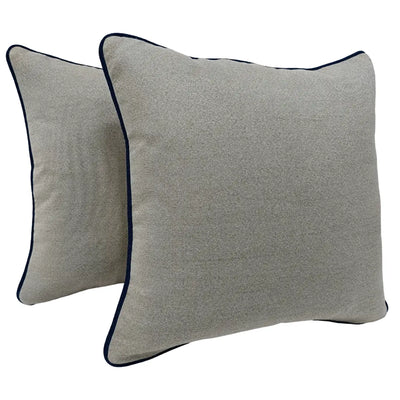 Classic Piped Cotton Throw Pillow Covers (20"x20", Set of 2)