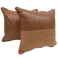 Brown Split Design Pillow Covers (16x16, Set of 2)
