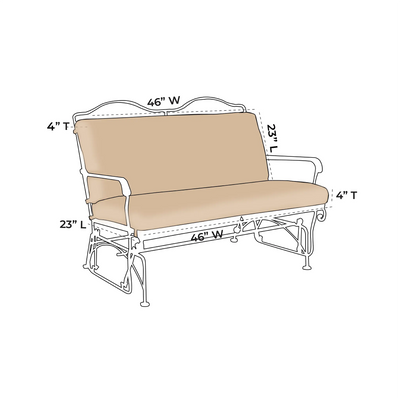 OW Lee Heartland Glider Loveseat Replacement Cushions
