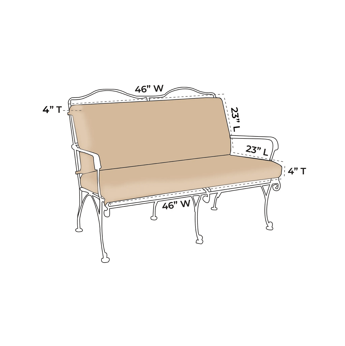 OW Lee Heartland Loveseat Replacement Cushions |  ZIPCushions