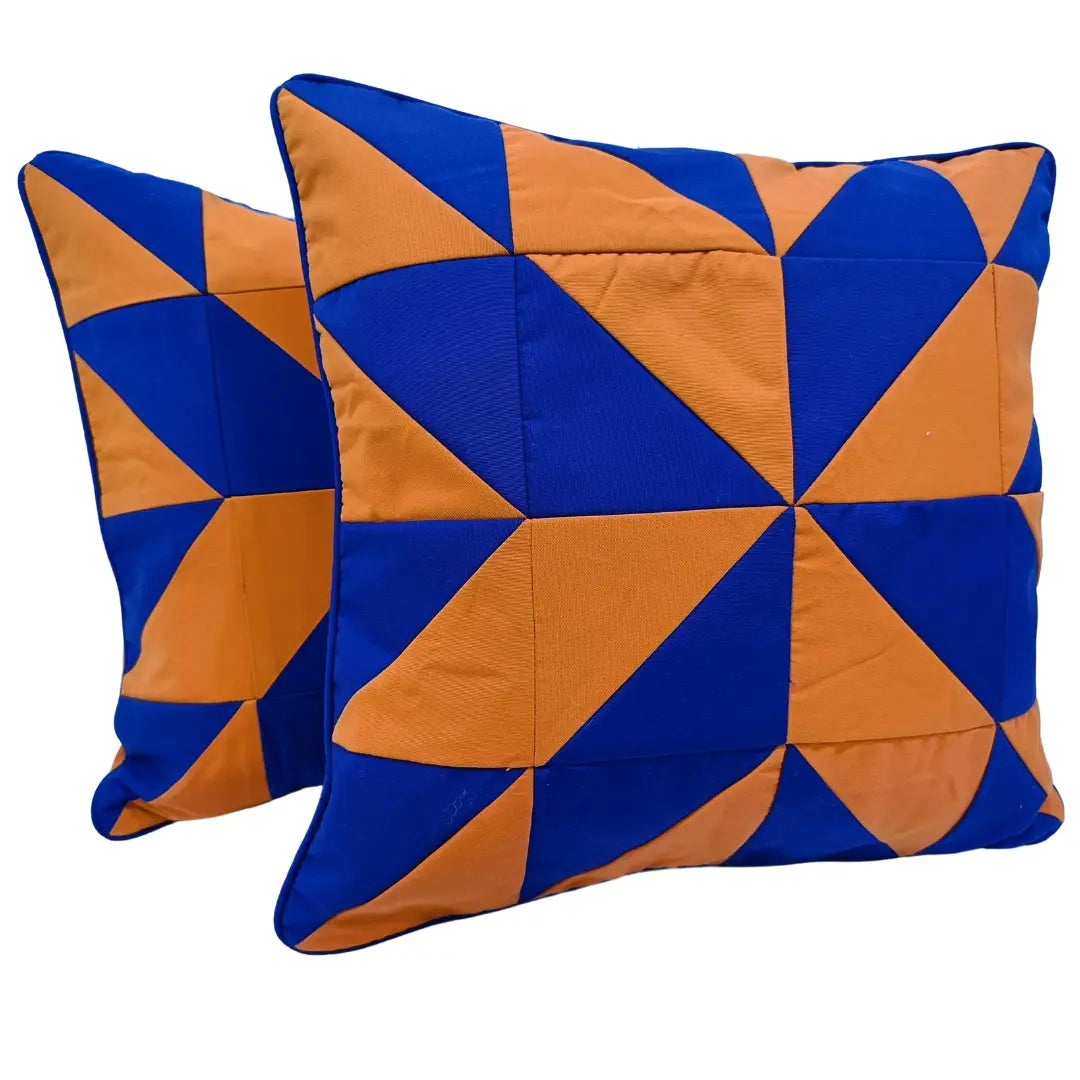 Sunbrella Geometric Patchwork Pillow Covers (20"x20", Set of 2) | ZIPCushions