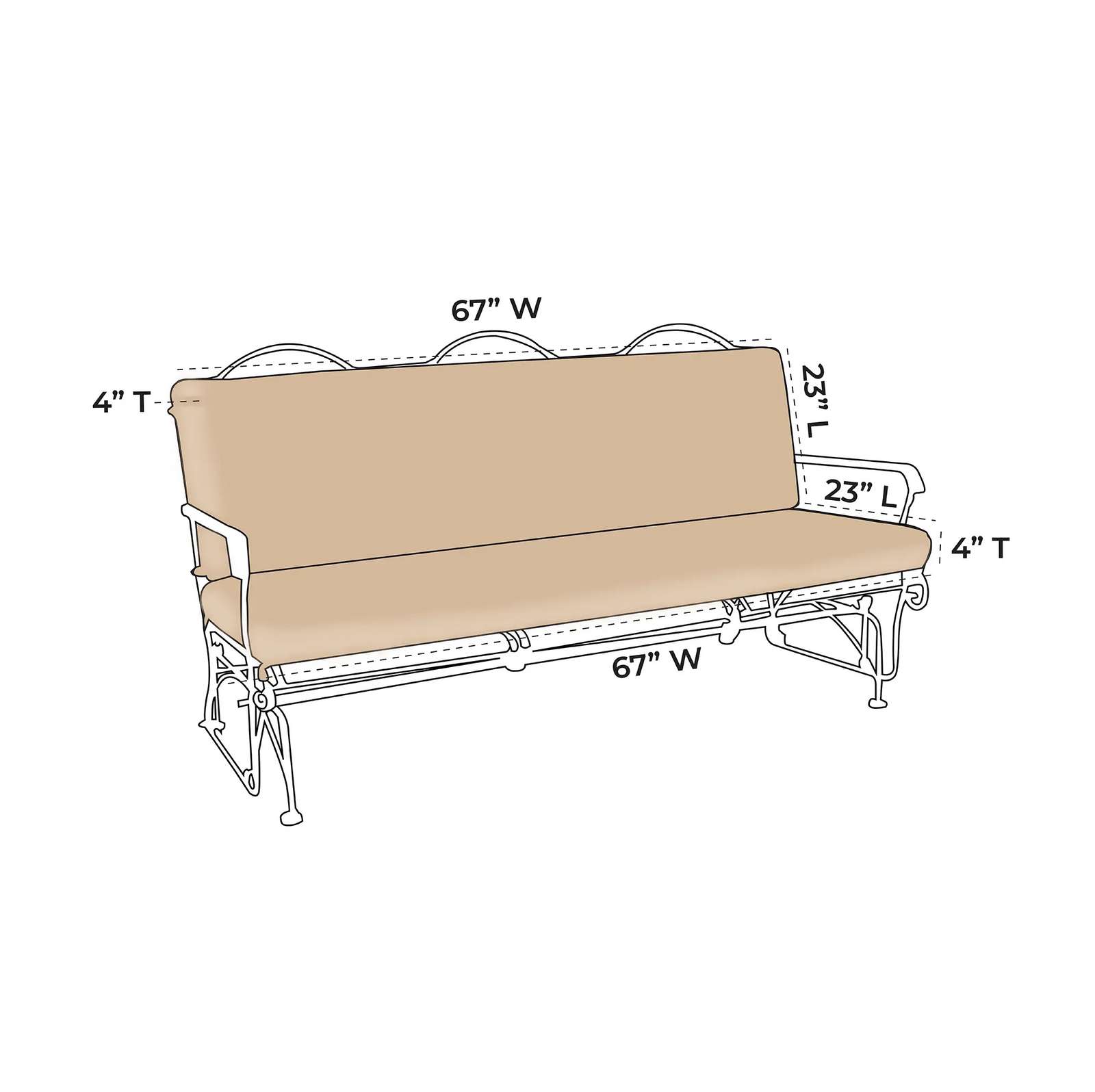 OW Lee Heartland Glider Sofa Replacement Cushions |  ZIPCushions