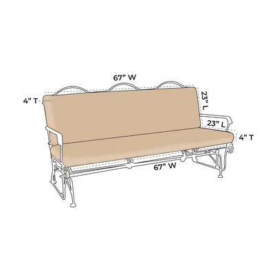 OW Lee Heartland Glider Sofa Replacement Cushions
