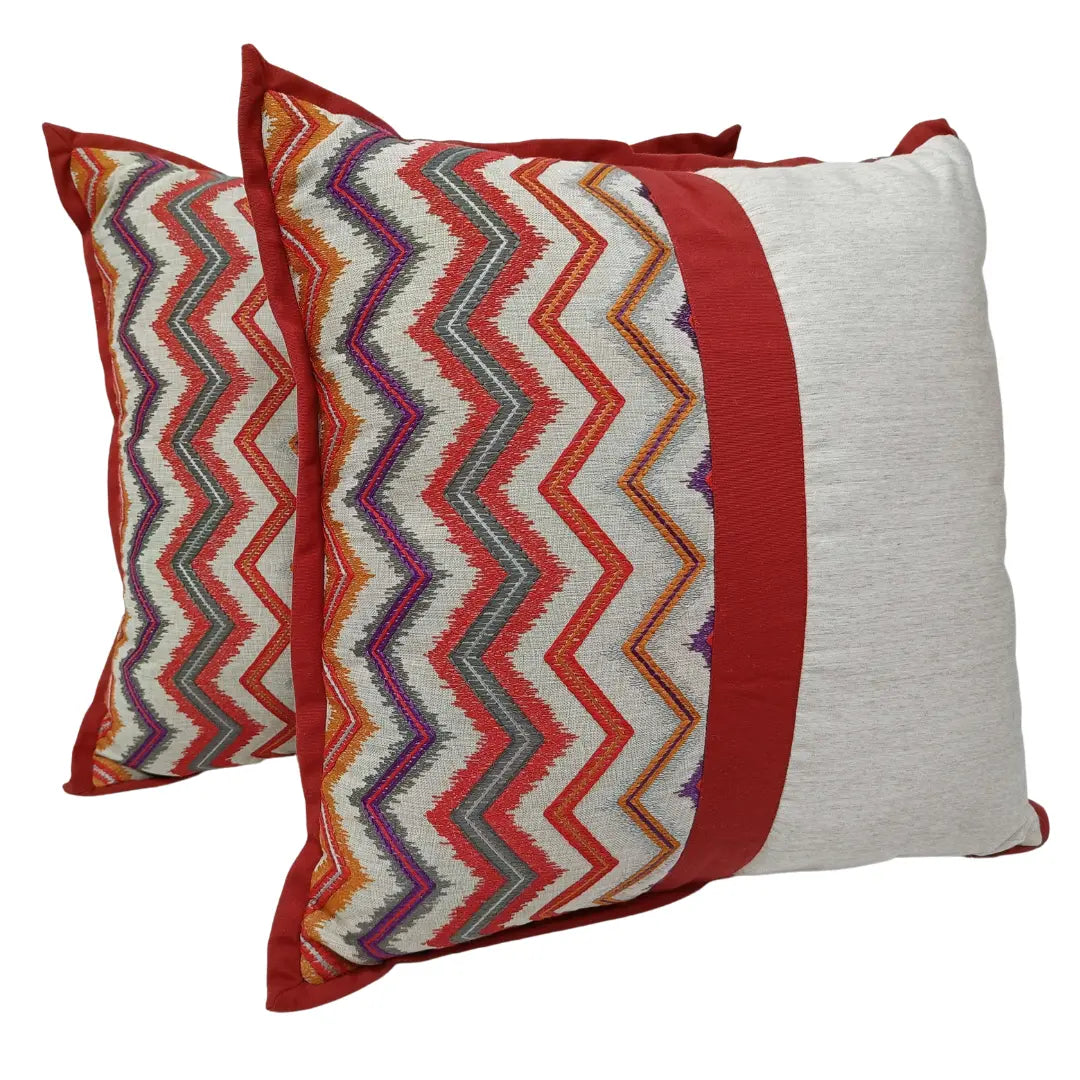 Outdoor Chevron Panel Pillow Covers (20x20, Set of 2) | ZIPCushions