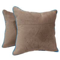 Velvet Pillow Covers with Contrast Piping (16x16, Set of 2)