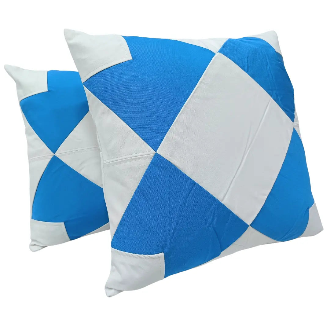 Sunbrella Diamond Patchwork Pillow Covers (20x20, Set of 2) | ZIPCushions