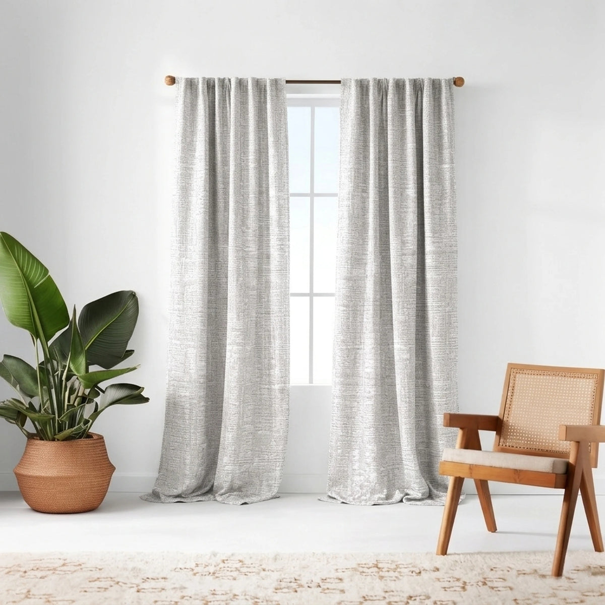 Custom Ash Graphic Weave Curtain - view 2