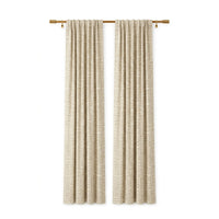 Custom Ecru Graphic Weave Curtain