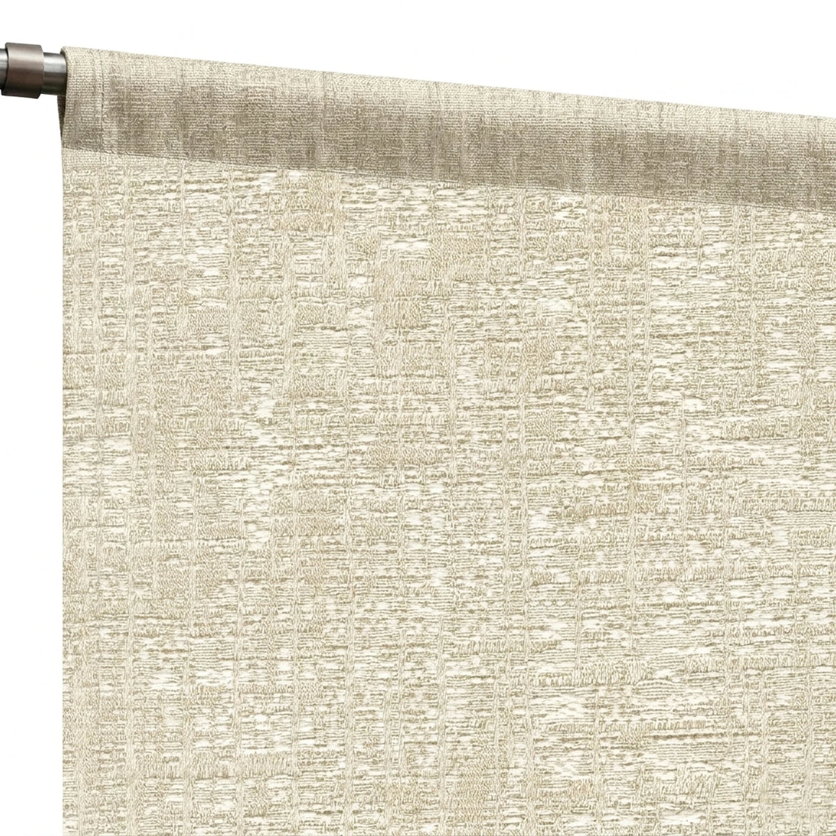 Custom Ecru Graphic Weave Curtain - view 5