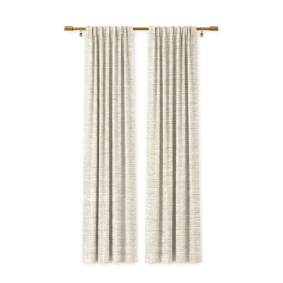Custom Ivory Graphic Weave Curtain