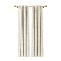 Custom Ivory Graphic Weave Curtain