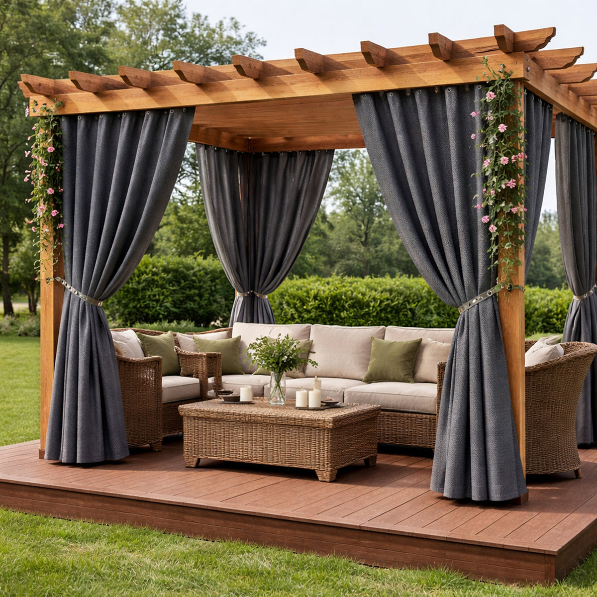 Sunbrella® Cast Charcoal Curtain