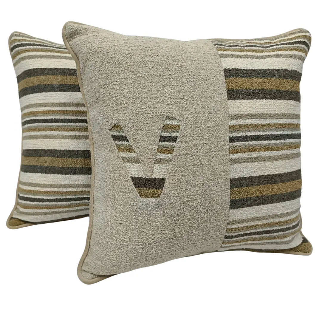Textured Striped Accent Pillow Covers (20x20, Set of 2) | ZIPCushions
