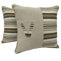 Textured Striped Accent Pillow Covers (20x20, Set of 2)