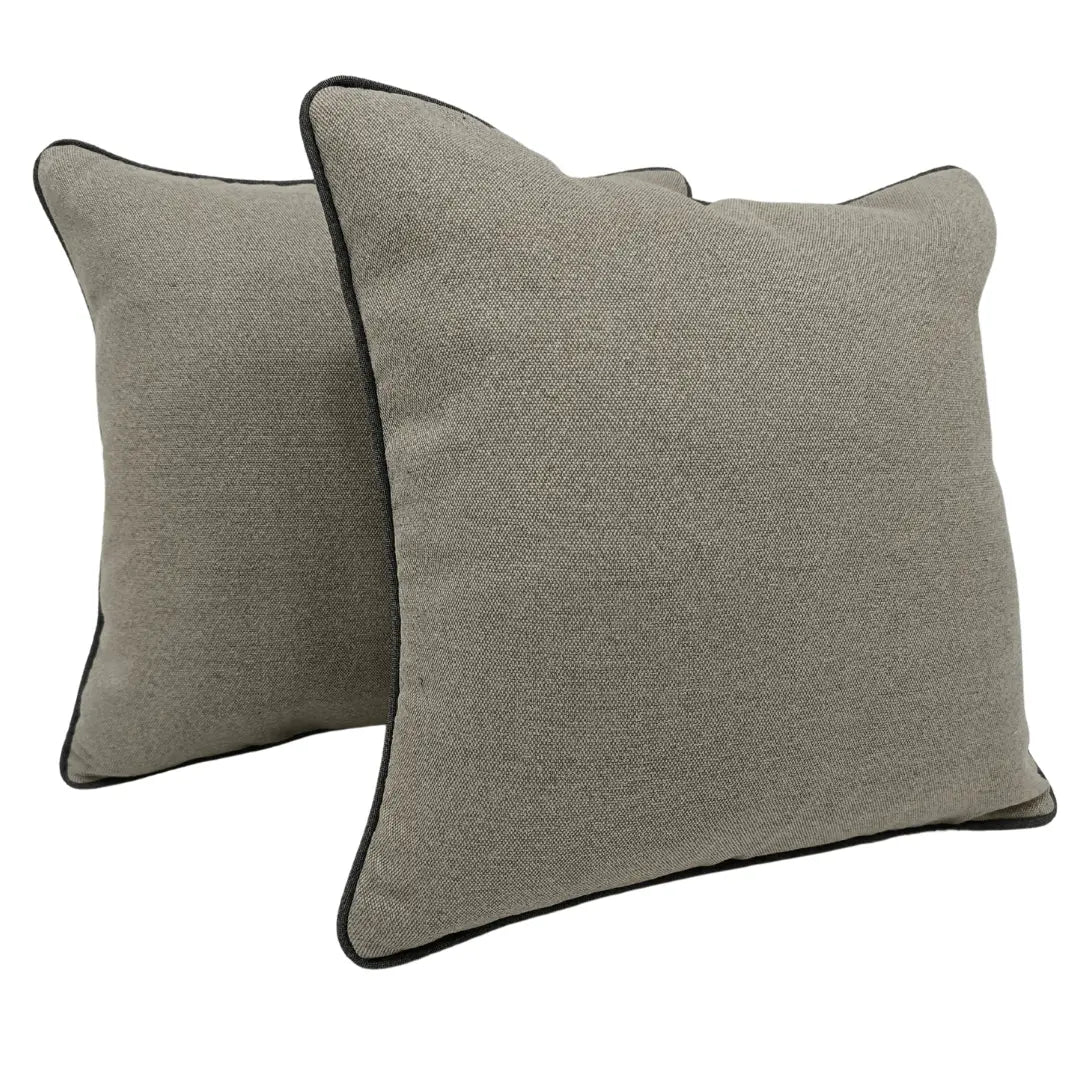 Indoor Pillow Covers with Contrast Piping (16x16, Set of 2) | ZIPCushions
