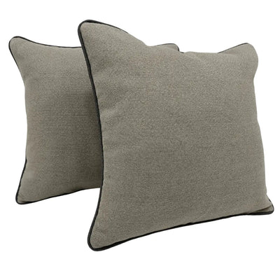 Indoor Pillow Covers with Contrast Piping (16x16, Set of 2)