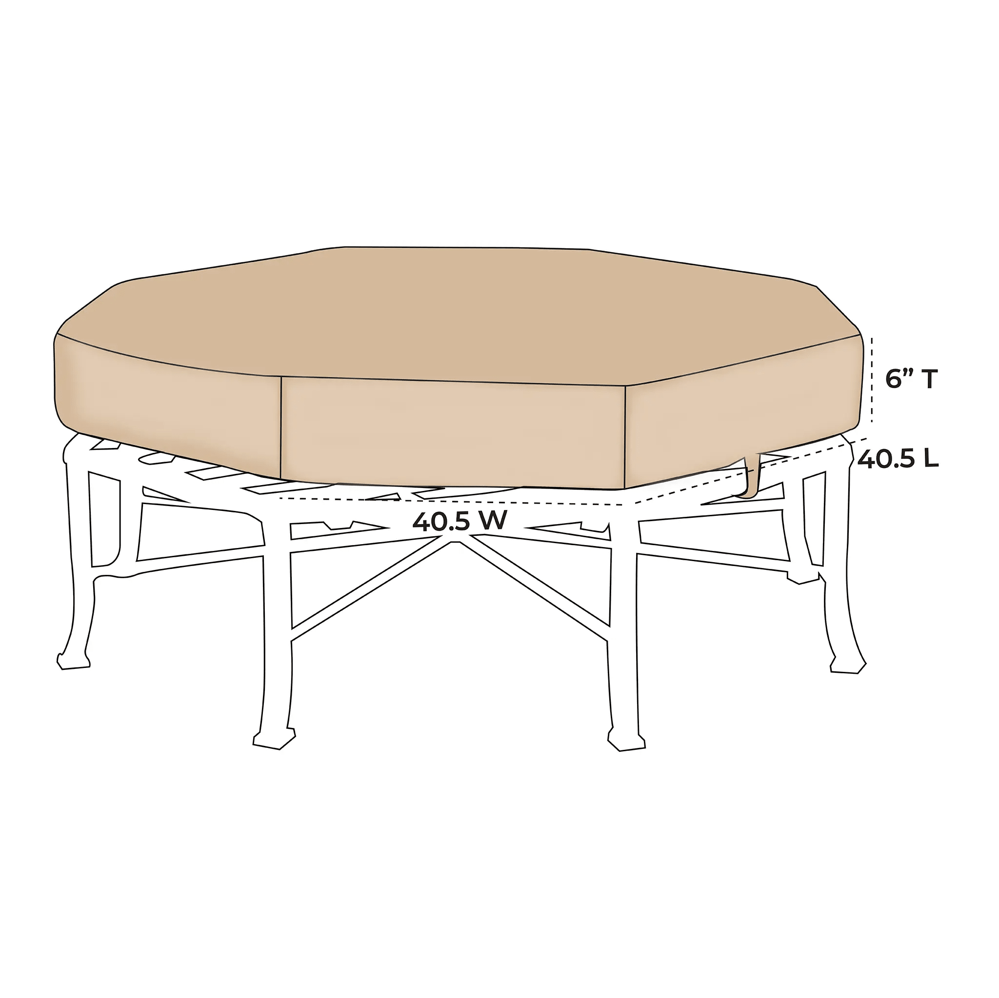 OW Lee Hyde Park Octagonal Ottoman Replacement Cushion