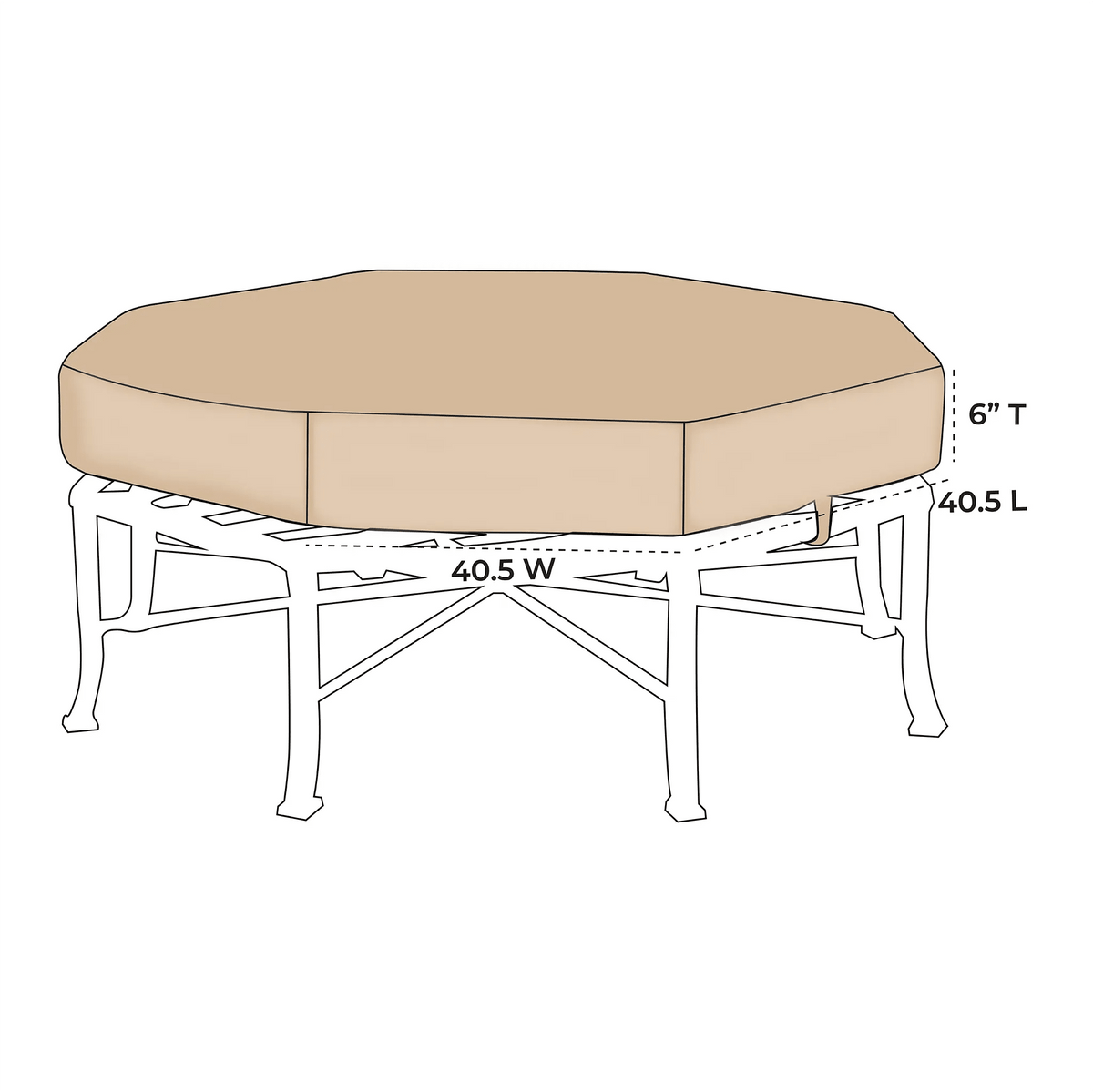 OW Lee Hyde Park Replacement Octagonal Ottoman Cushions |  ZIPCushions