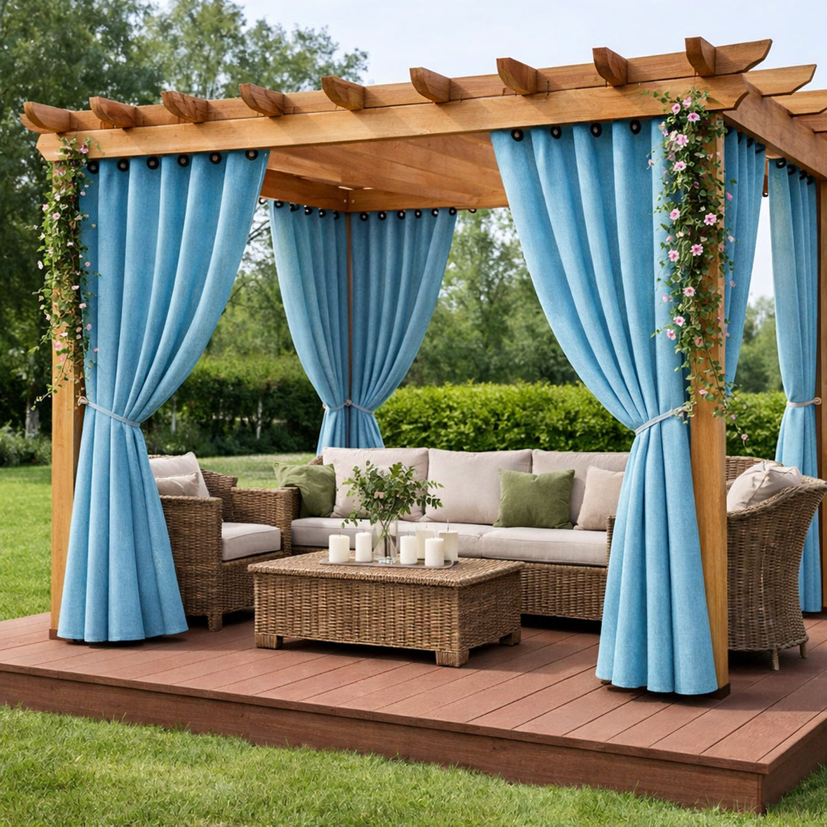 Sunbrella Cast Horizon Curtain - Image 3 | ZIPCushions - view 2
