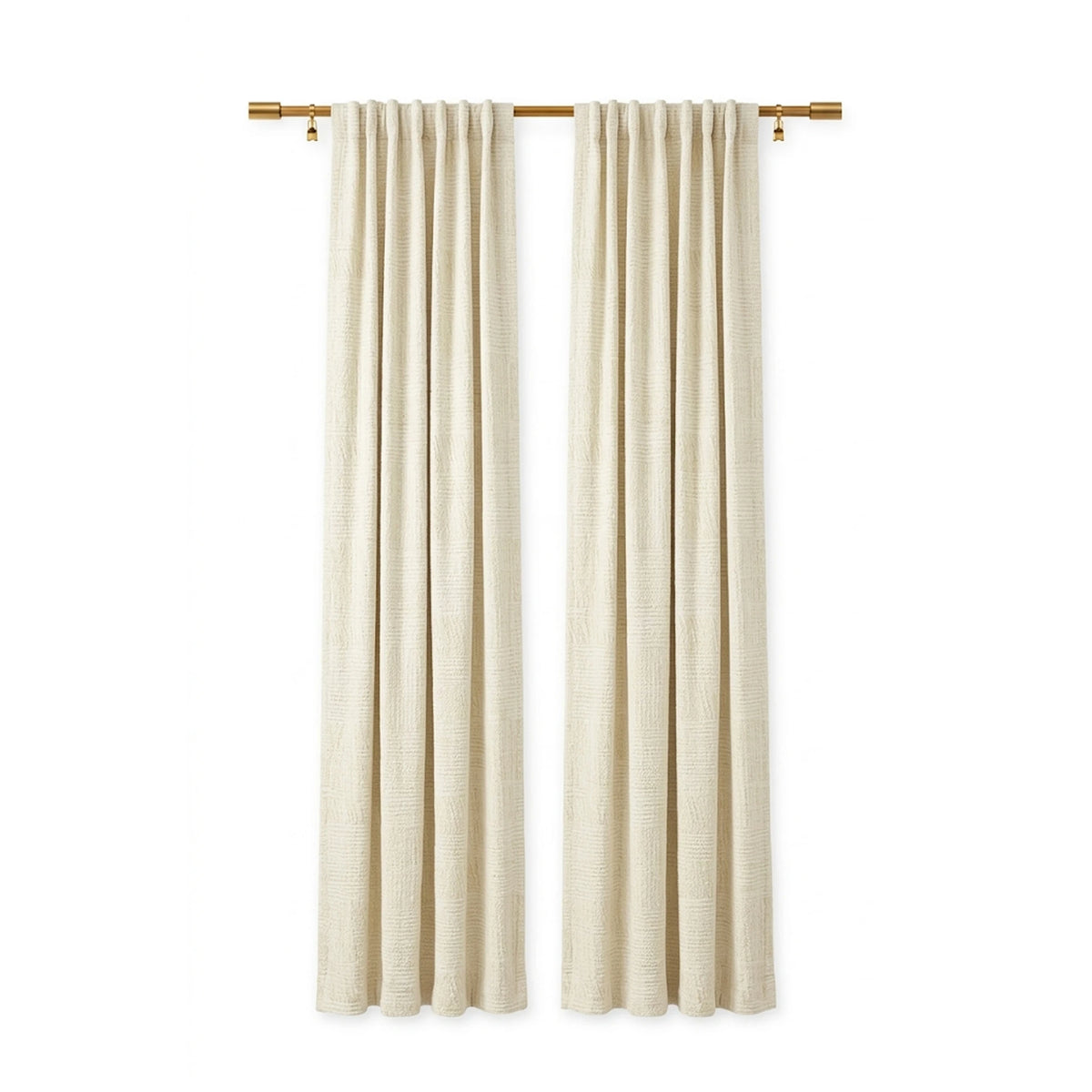 Custom Almond Pixel Textured Curtain