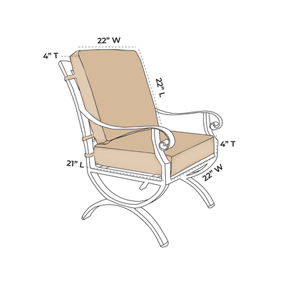 OW Lee Luna Replacement Club Dining Arm Chair Cushion