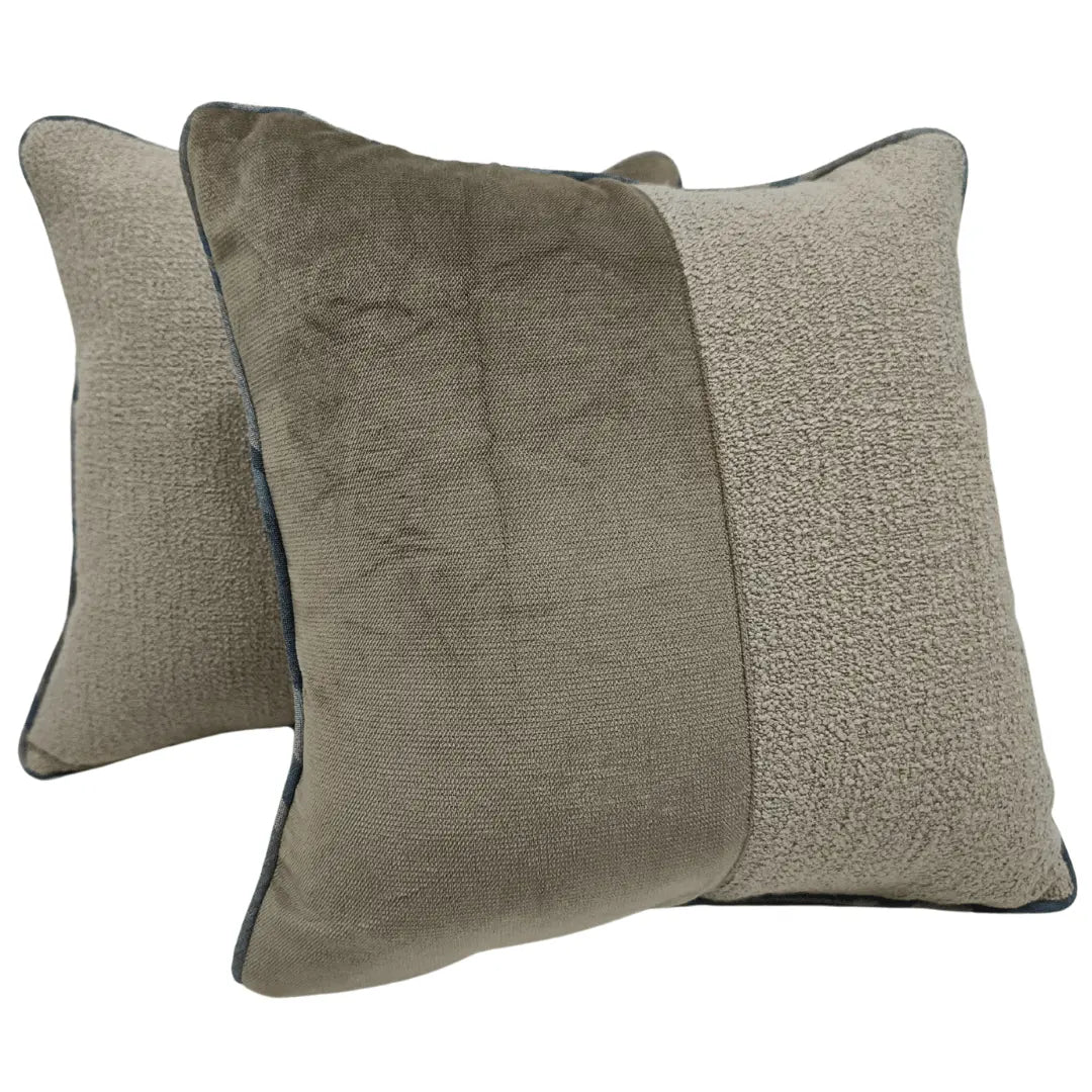 Elegant Contrast Panel Pillow Covers (16x16, Set of 2) | ZIPCushions