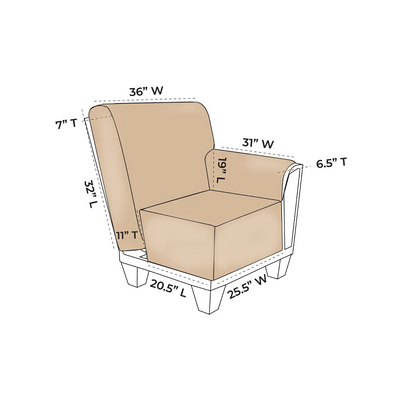 OW Lee Luxe 30 Left Arm Lounge Chair Replacement Cushions