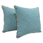 Blue & White Geometric Print Pillow Covers (22x22, Set of 2) | ZIPCushions
