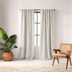 Custom Ash Snow Storm Textured Curtain - alternate view