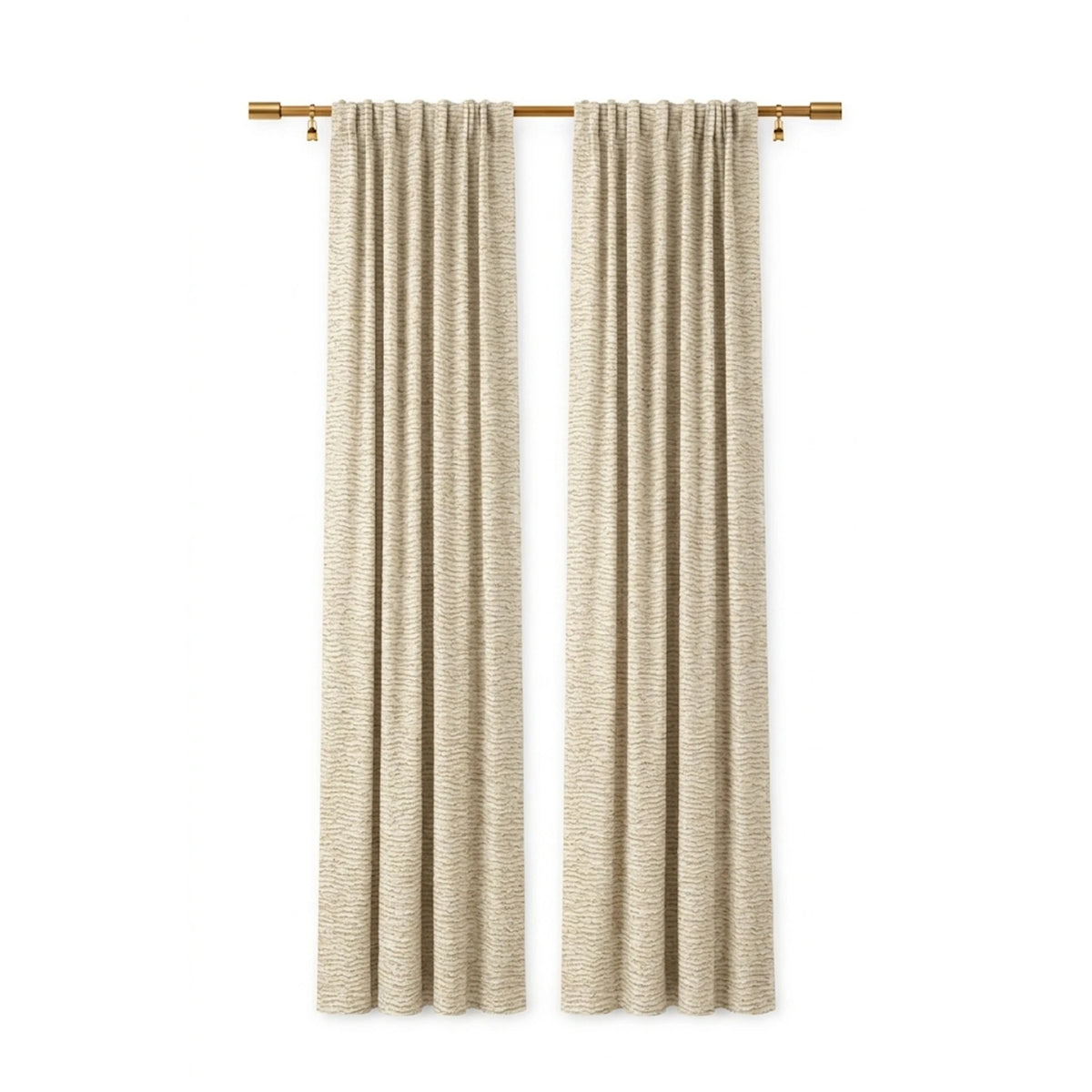 Custom Ecru Snow Storm Textured Curtain