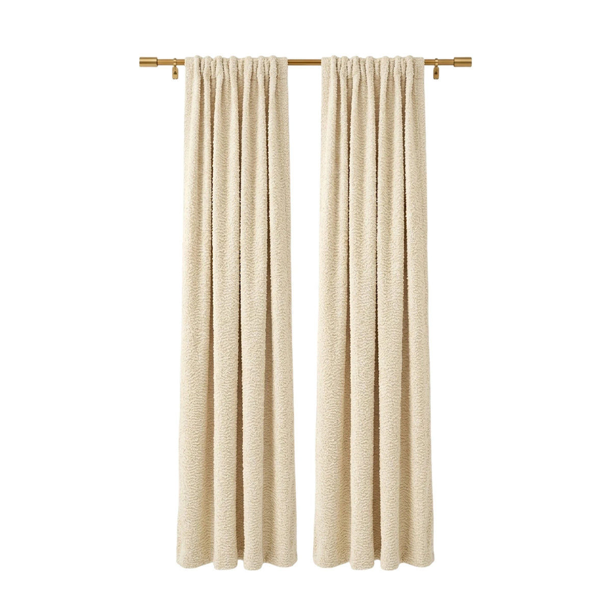 Custom Ivory Snow Storm Textured Curtain