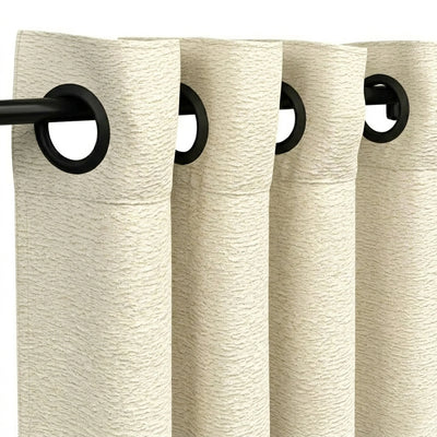 Custom Ivory Snow Storm Textured Curtain - alternate view