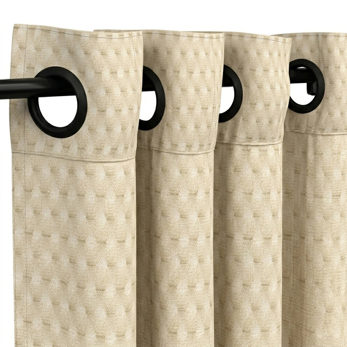 Custom Almond Tessellate Textured Curtain - view 4