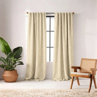 Custom Almond Tessellate Textured Curtain