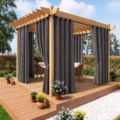 Sunbrella Deauve Ardoise Curtain - alternate view