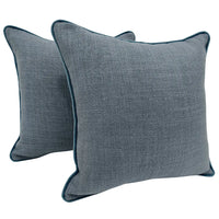 Cozy Blue Pillow Covers with Elegant Detailing (16x16, Set of 2)