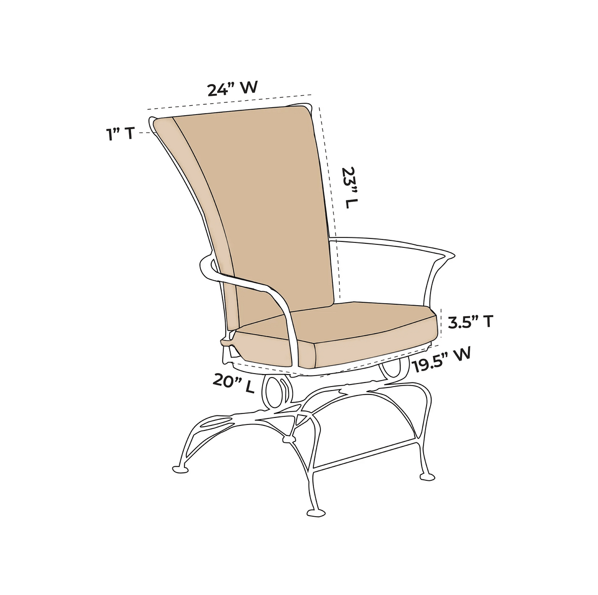 OW Lee Monterra Coil Spring Dining Chair Replacement Cushions |  ZIPCushions