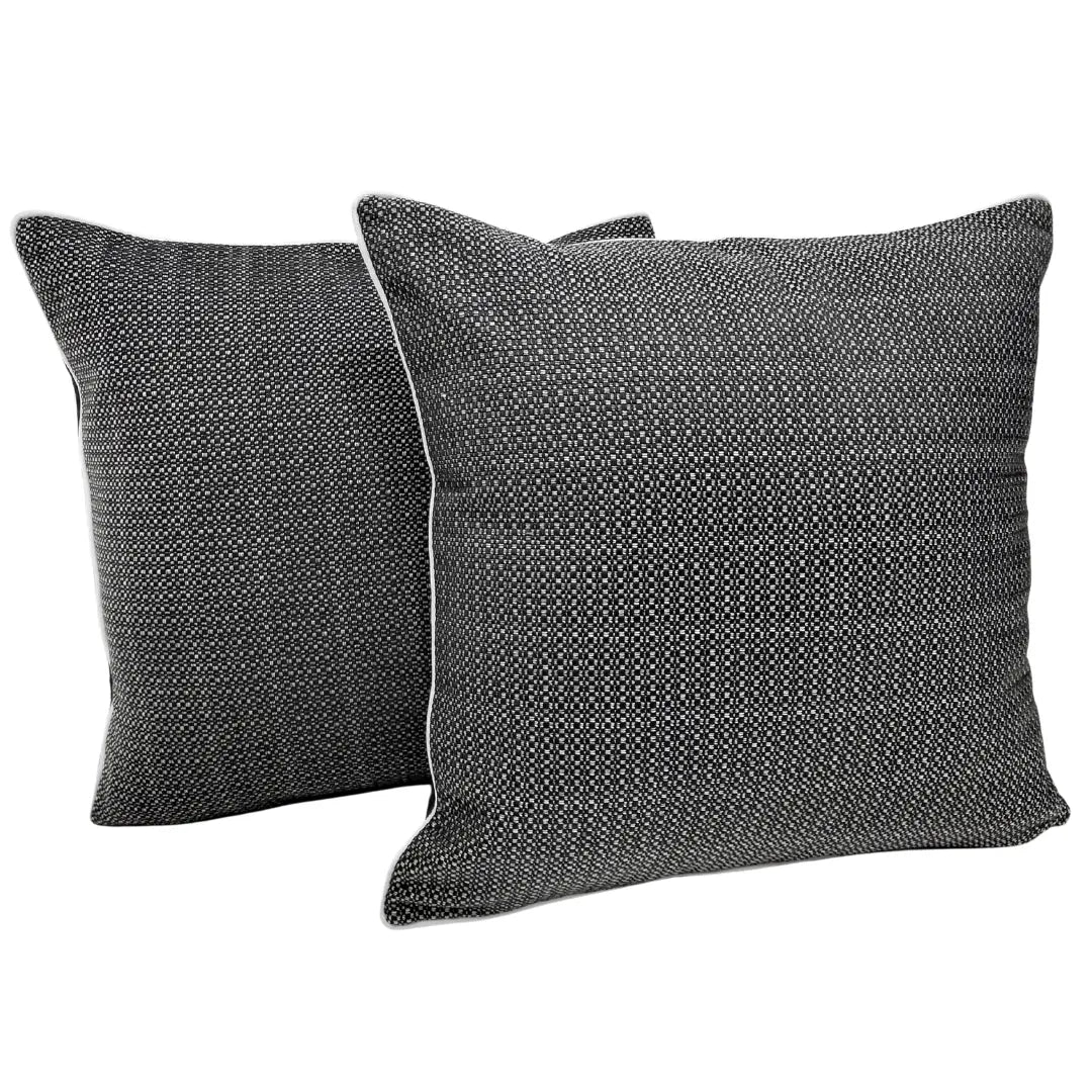 Sunbrella Textured Black Pillow Covers (20x20, Set of 2) | ZIPCushions