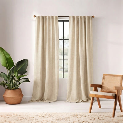Buff Eco-Woven Curtain - Primary image