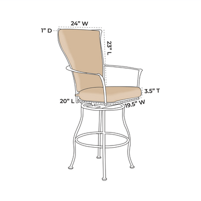 OW Lee Monterra Swivel Counter Stool Replacement Cushions