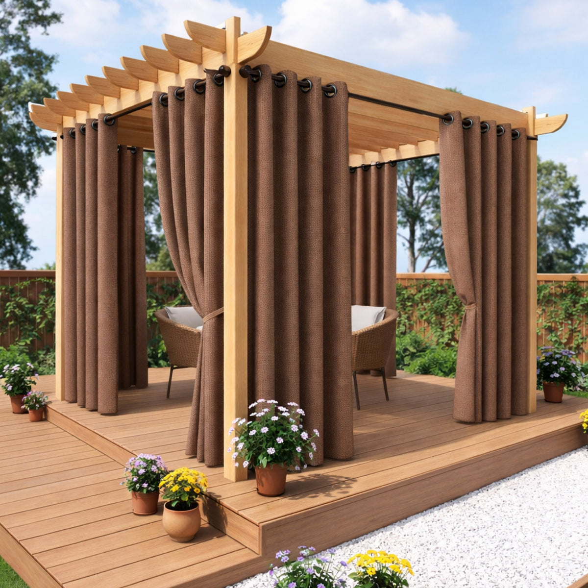 Sunbrella® Deauve Taupe Curtain