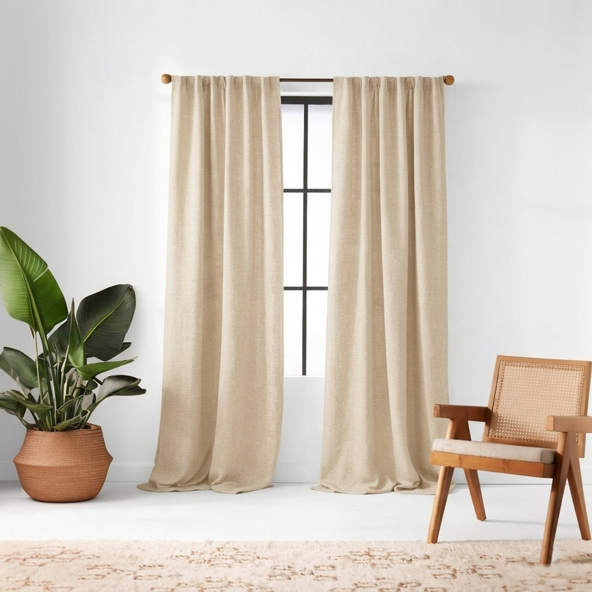 Cream Eco-Woven Curtain
