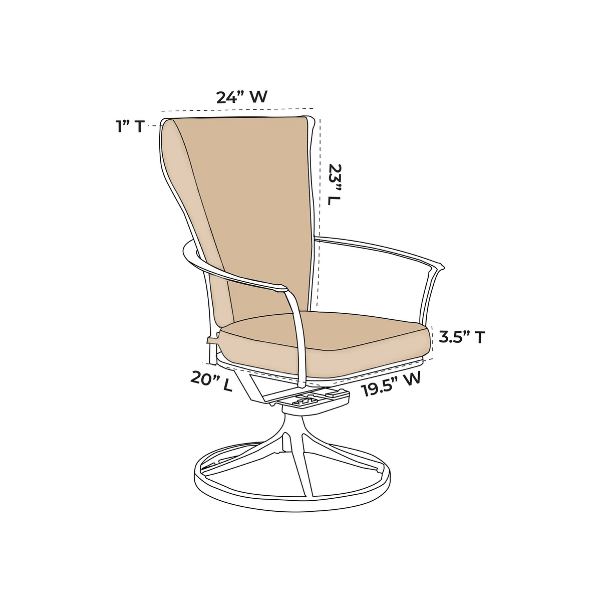 OW Lee Monterra Swivel Dining Chair Replacement Cushions |  ZIPCushions