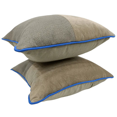 Classic Two-Tone Pillow Covers in Warm Neutrals (16x16, Set of 2)