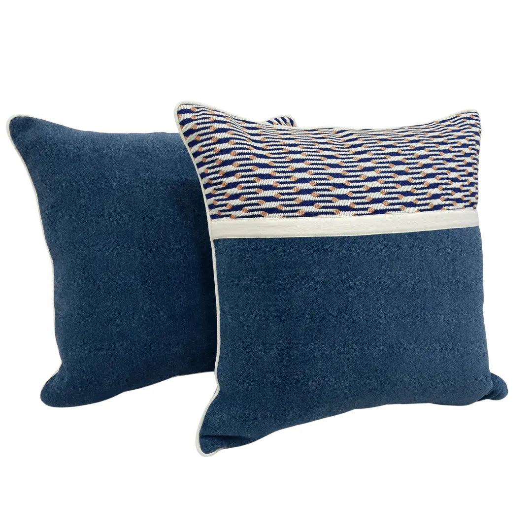 Woven Texture Blue Pillow Covers (20x20, Set of 2) | ZIPCushions