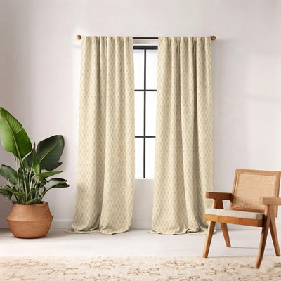 Tessellate Almond Textured Curtain - Primary image
