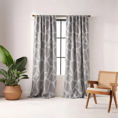 Collage Ash Jacquard Curtain - Primary image