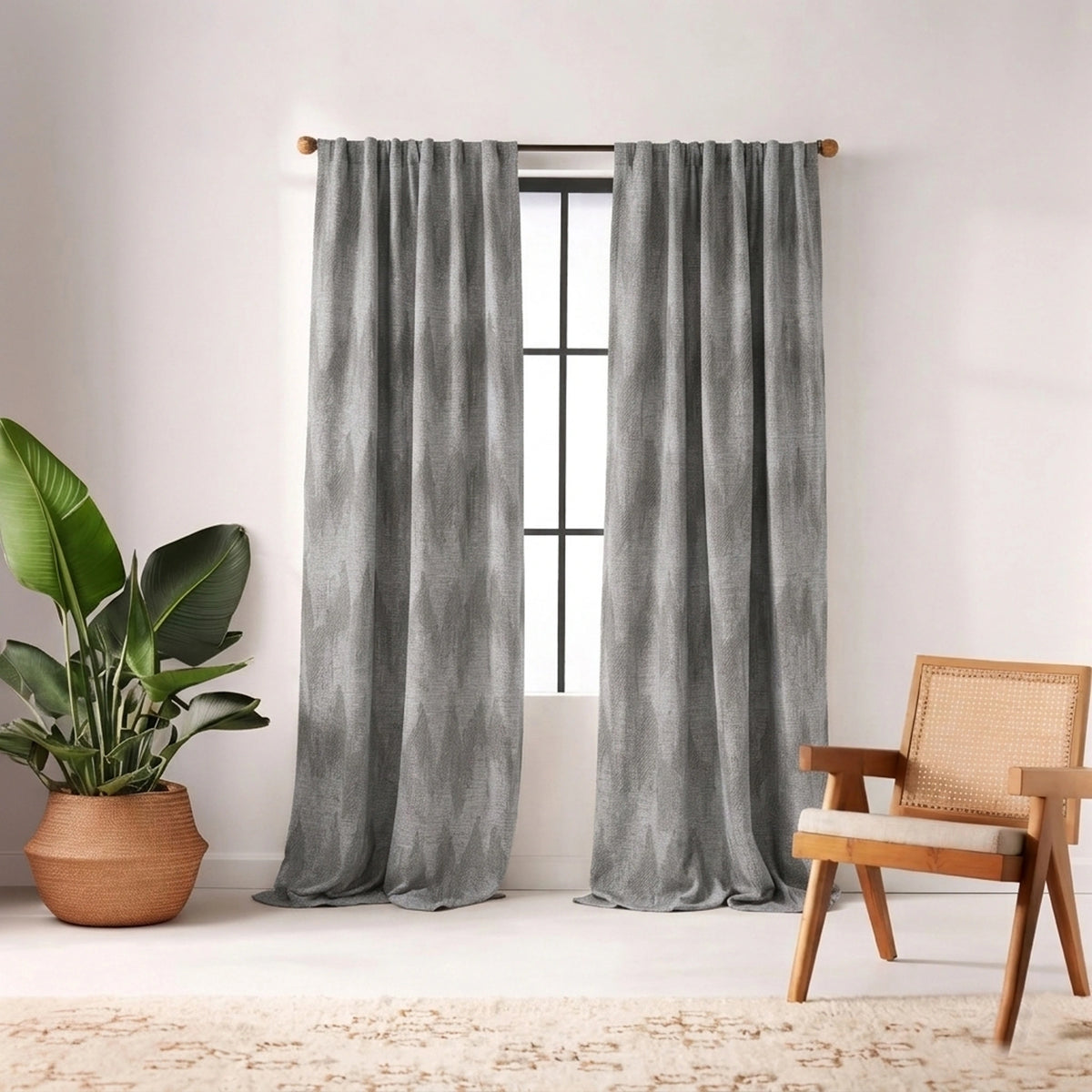 Icicles Ash Jacquard Curtain